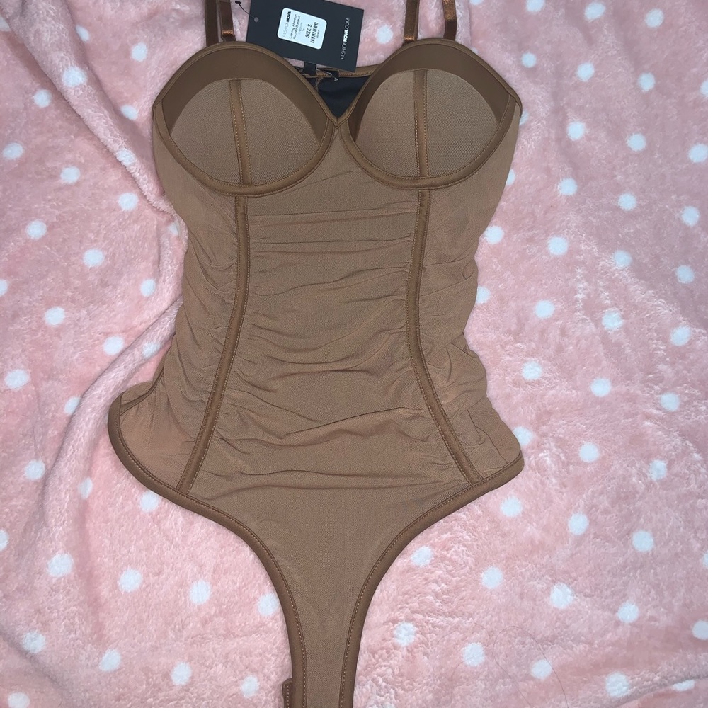 Tan sweetheart bodysuit
